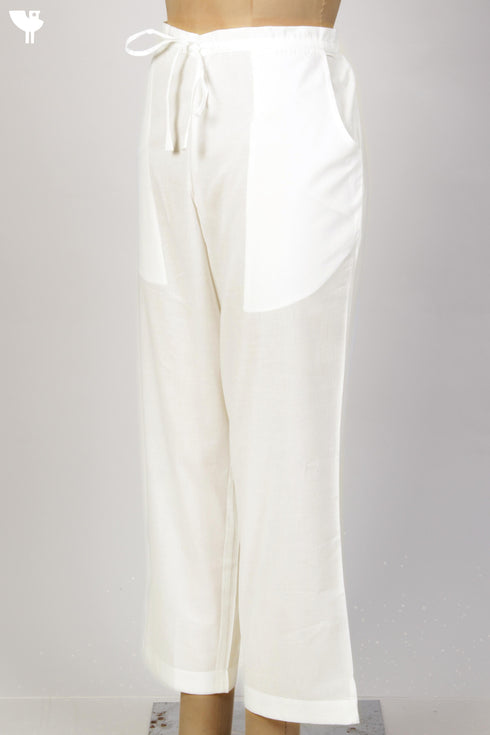 Cambric Cotton Pants With Elasticated Waistband